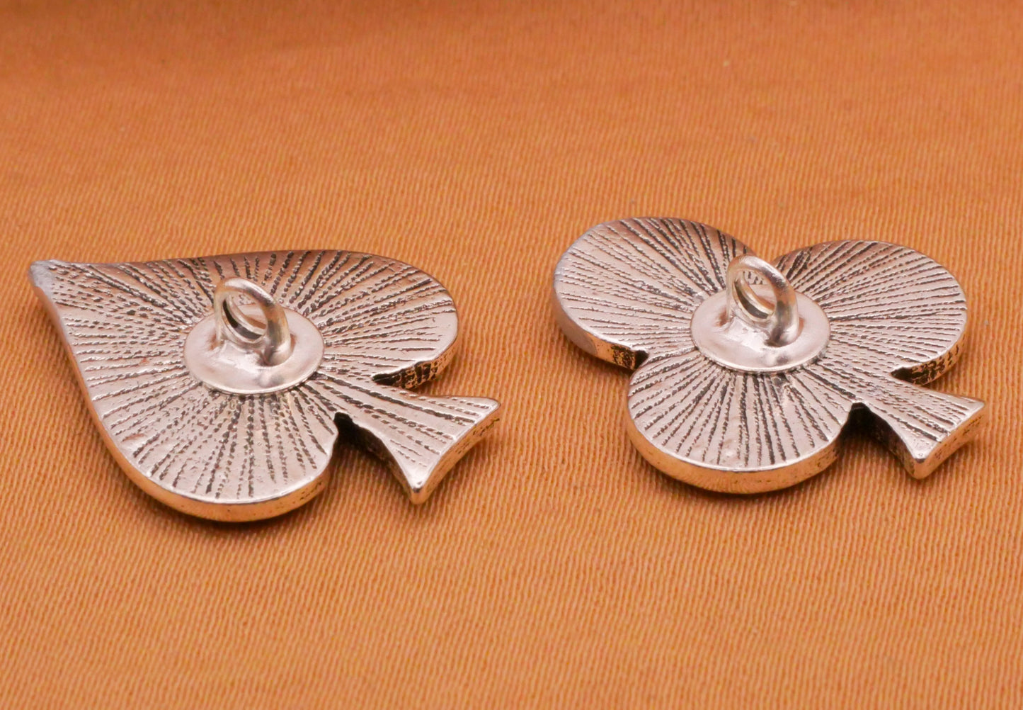 Ace King Queen Jack Suits Silver Metal Set of Four Buttons Various 18-23mm