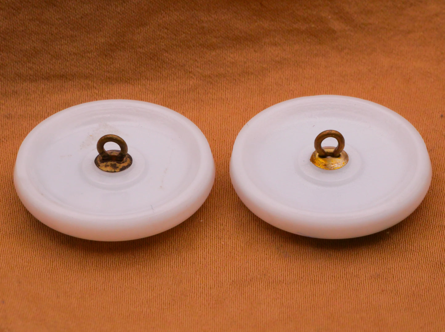 Violet Flower Hand-Painted Czech White Glass Button Various 28mm