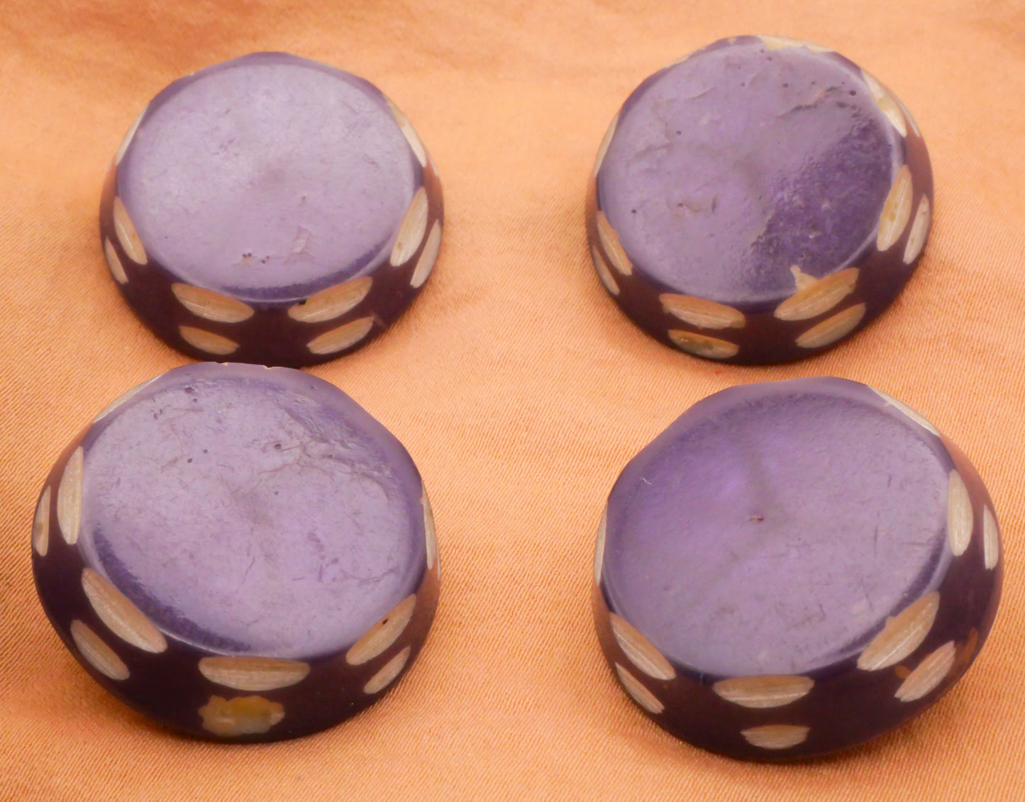 Purple Carved Casein Vintage Button Various 27mm
