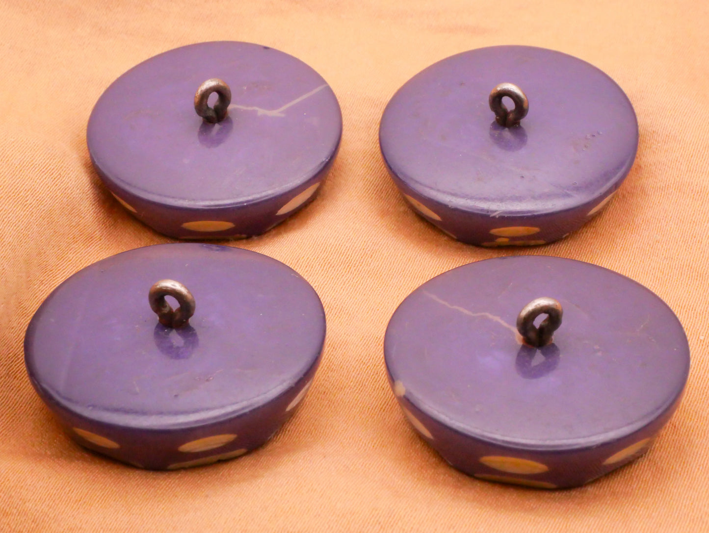 Purple Carved Casein Vintage Button Various 27mm