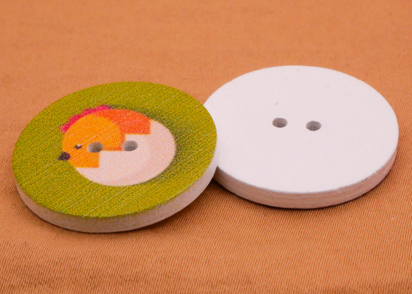 Easter Spring Wood Assorted Set of Eight Buttons 25mm