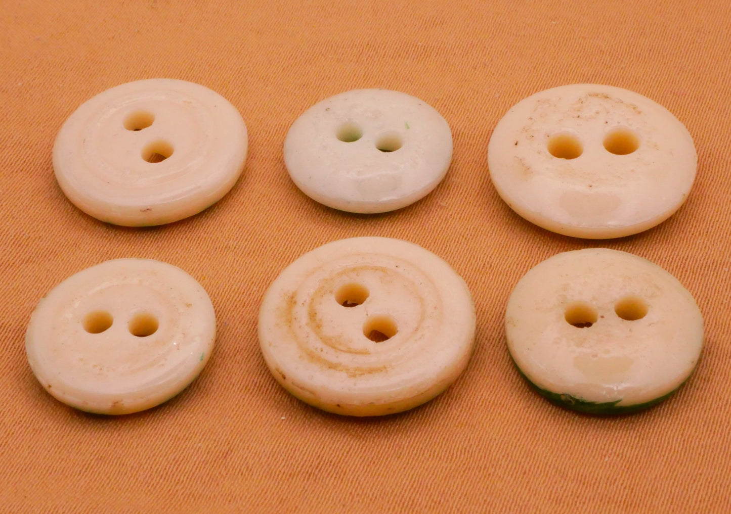 Green Stencil Antique Porcelain China Button Various 14-17mm