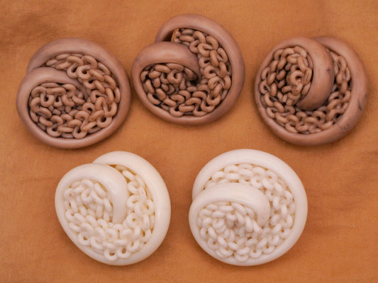 Knit Yarn Look Extruded Celluloid Early Plastic Large Button Various 37mm