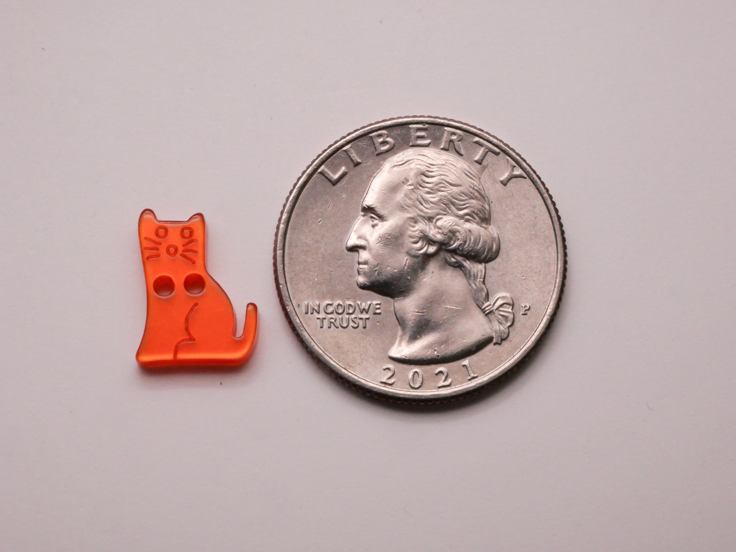 Cat Kitty Colorful Pearlized Plastic Set of Nine Buttons 10x13mm