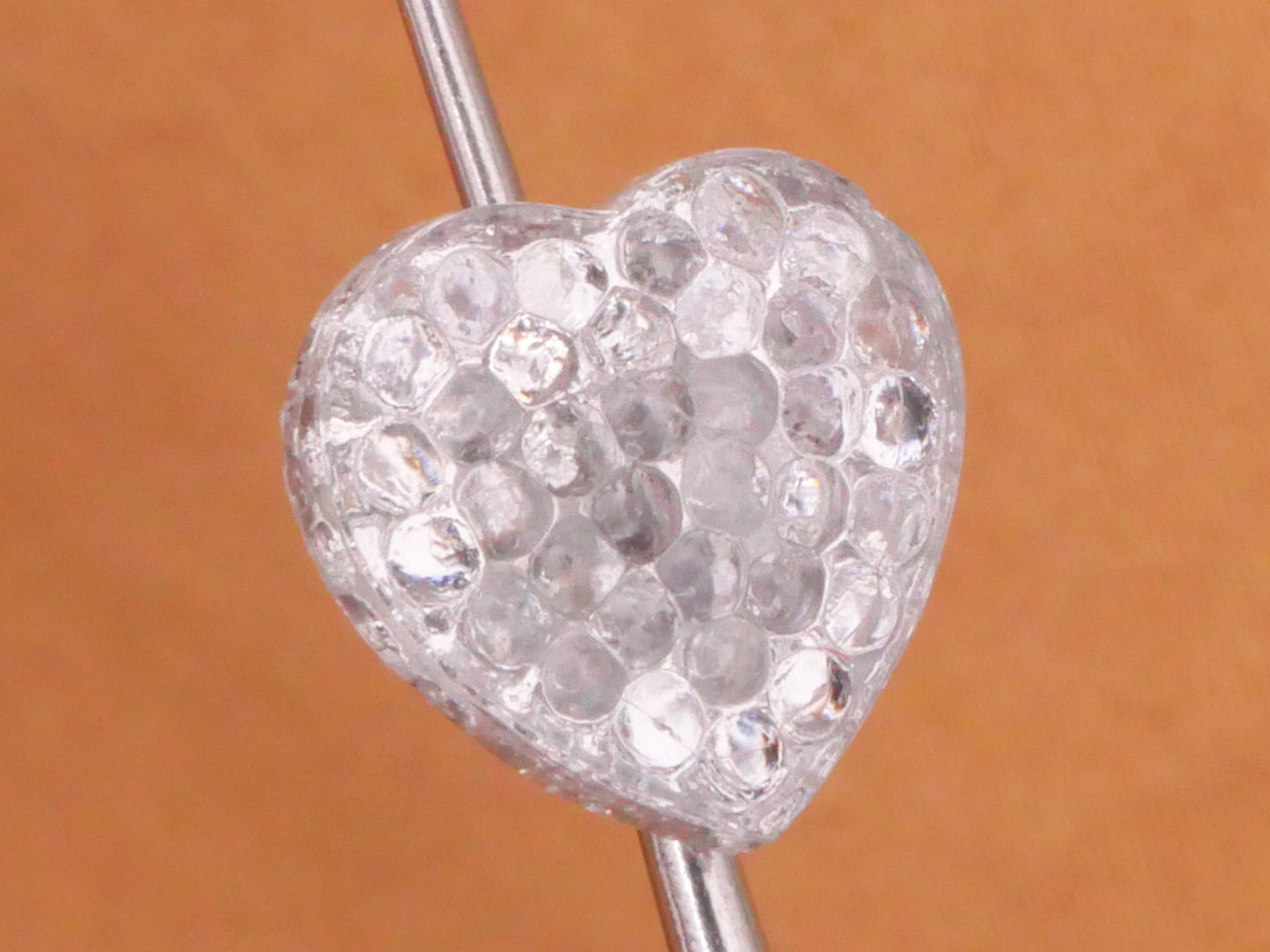 Heart Shape Clear Glass Vintage Button Various 11-13mm