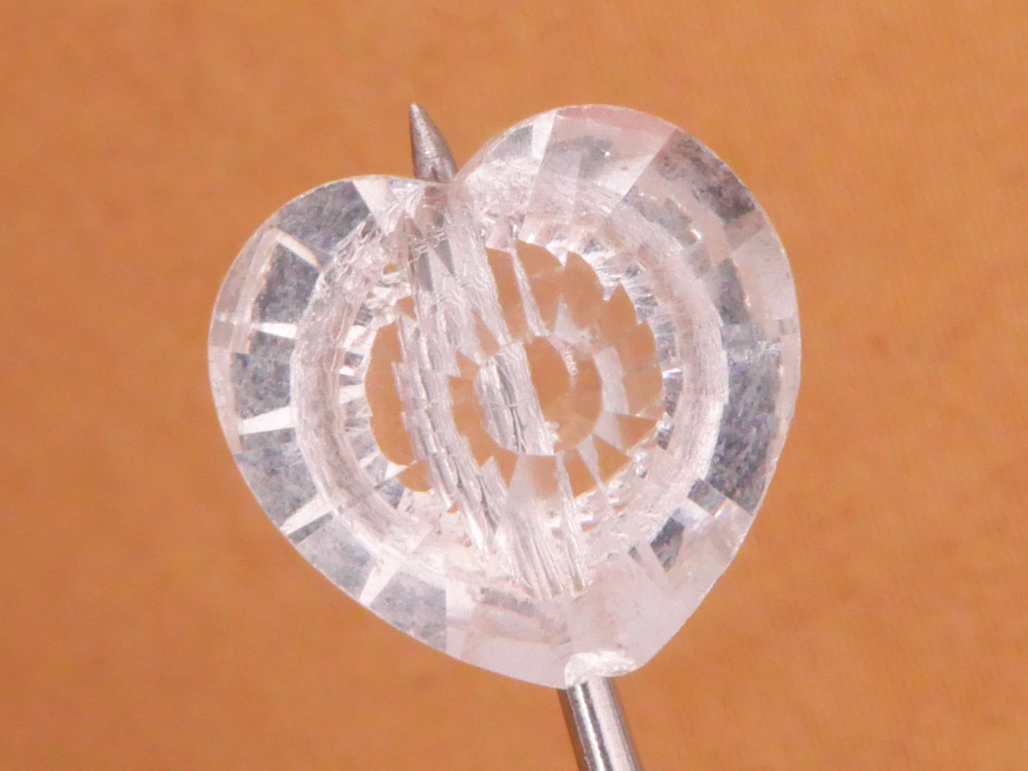 Heart Shape Clear Glass Vintage Button Various 11-13mm