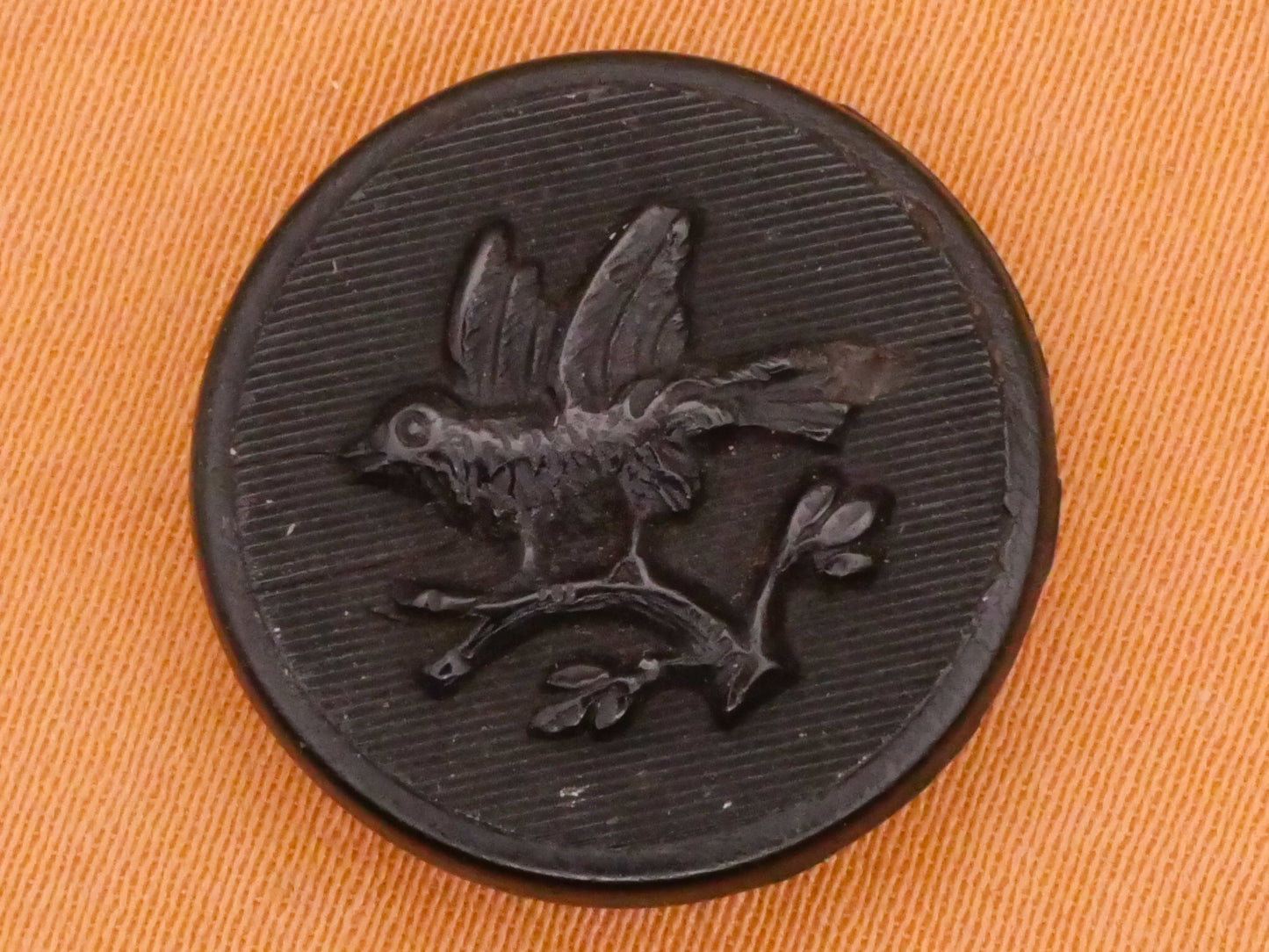 Bird Branch Composition Rubber or Early Plastic Button 18mm
