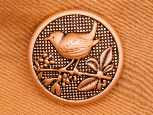Bird Branch Champagne Soft Gold Button 22mm