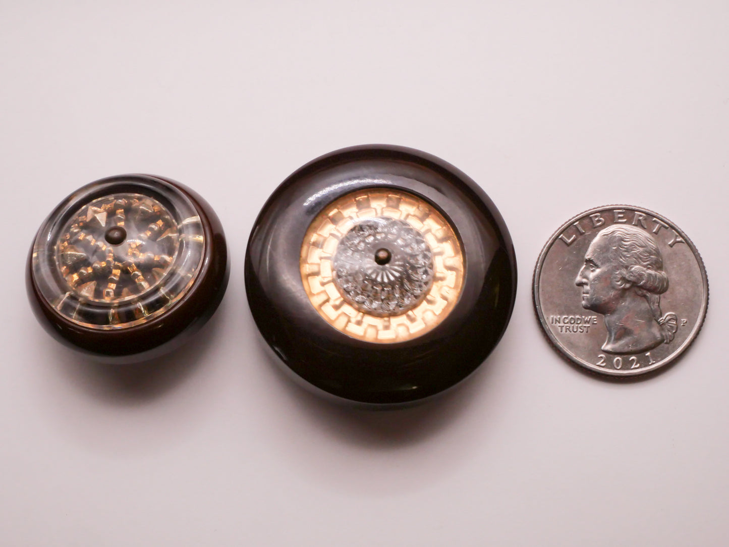 Western Look Lucite Brown Bakelite Vintage Plastic Button Various 28-37mm