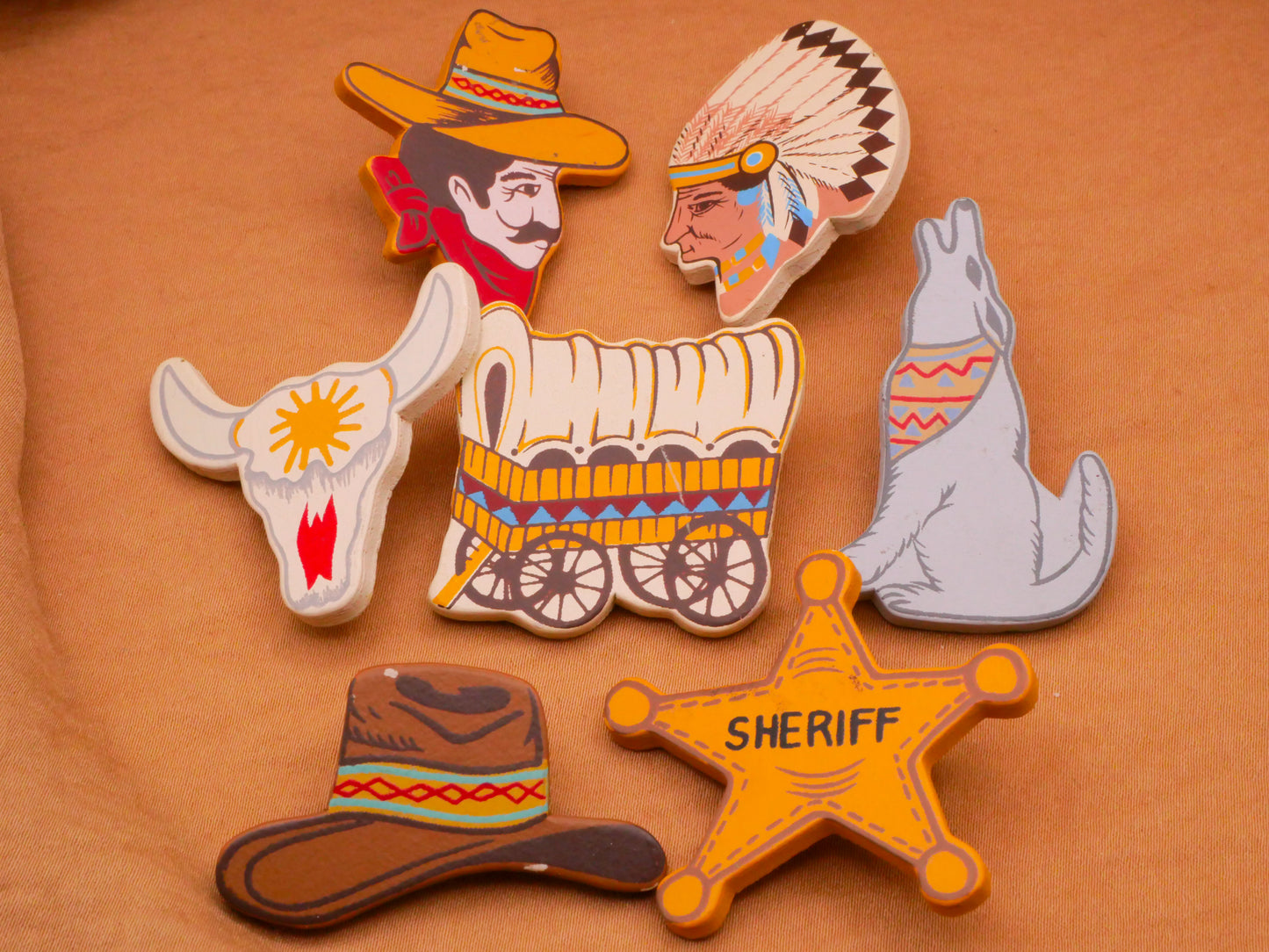 Western Wild Wild West Themed Wood Button Various 23-41mm