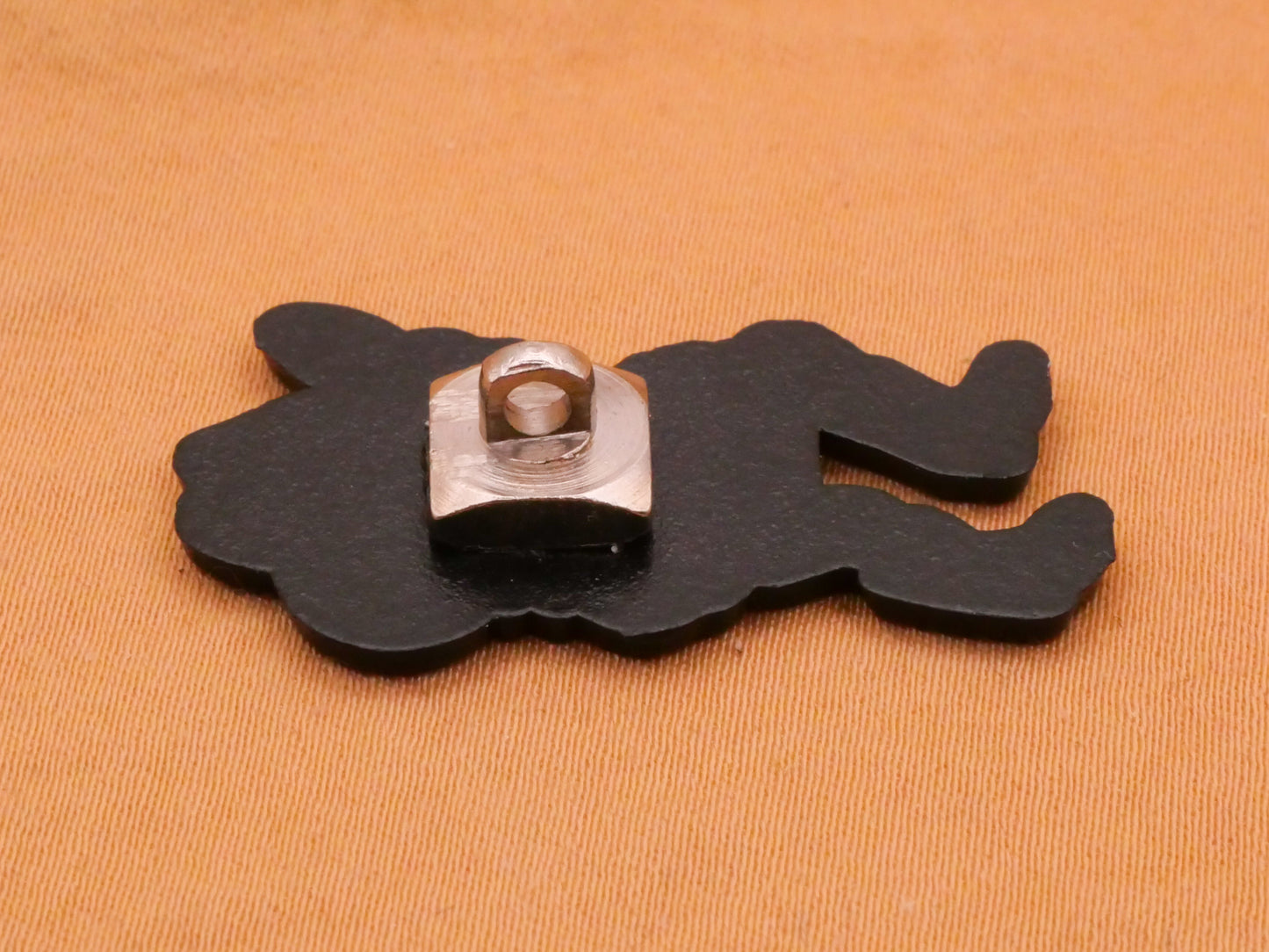 Cowboy Frog Toad Enamel Metal Large Button 20x34mm