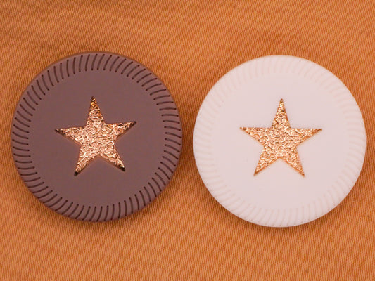 Star Western Look Two-Part Plastic Metal Button Various 25mm