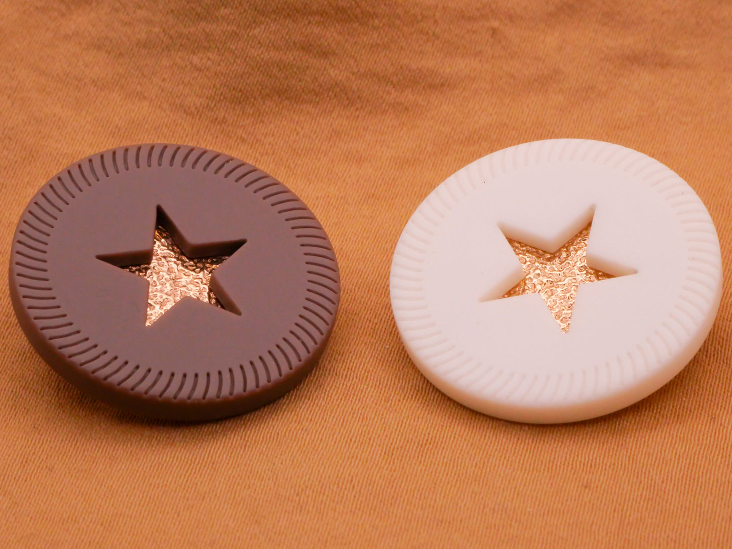 Star Western Look Two-Part Plastic Metal Button Various 25mm
