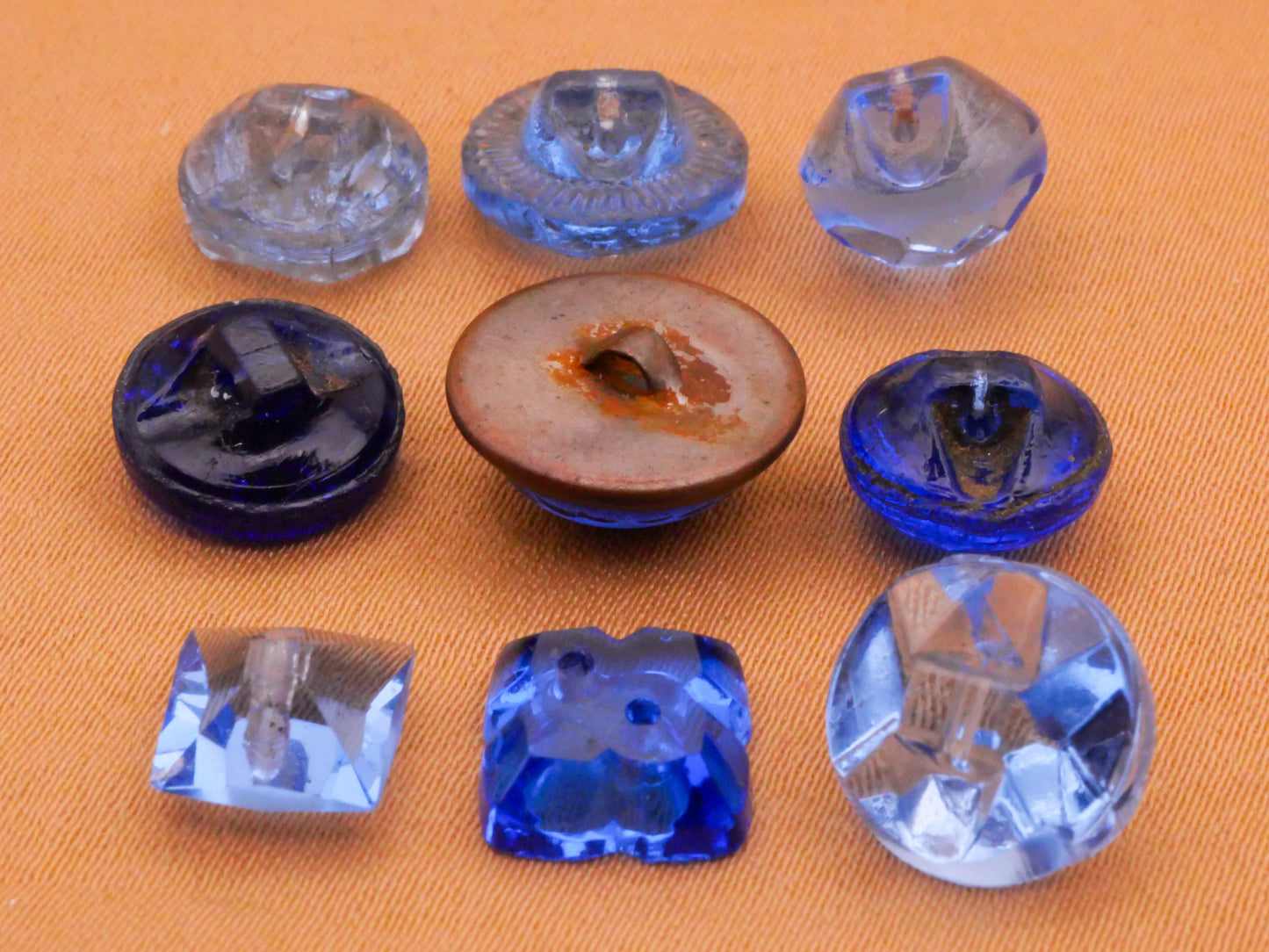 Blue Translucent Antique Vintage Glass Various 7-12mm