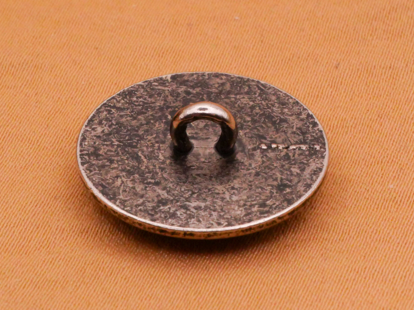 Goose Textured Antiqued Silver Metal Button 20mm