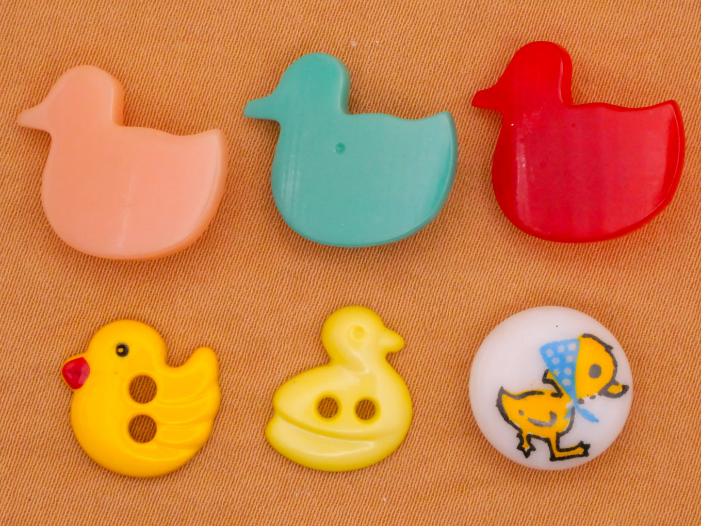 Chick or Ducklings Vintage Plastic Button Various 13-17mm