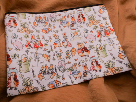 Peter Rabbit Beatrix Potter Zipper Fabric Zipper Pouch Bag 6.75x9in