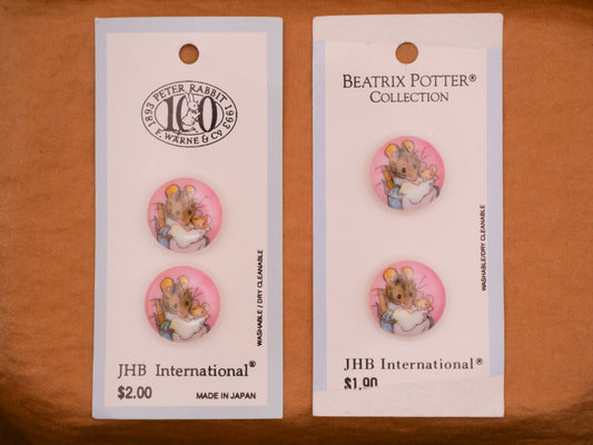 Beatrix Potter Mother and Baby Mouse Vintage JHB Plastic Button Various 18mm