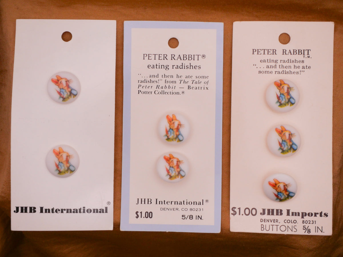 Peter Rabbit Raddishes Beatrix Potter Peter Rabbit Radishes Vintage JHB Plastic Button Variou ...