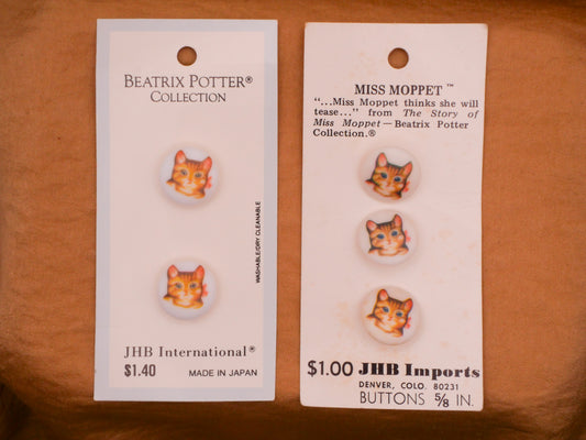 Beatrix Potter Miss Moppet Vintage JHB Plastic Button Various 15mm