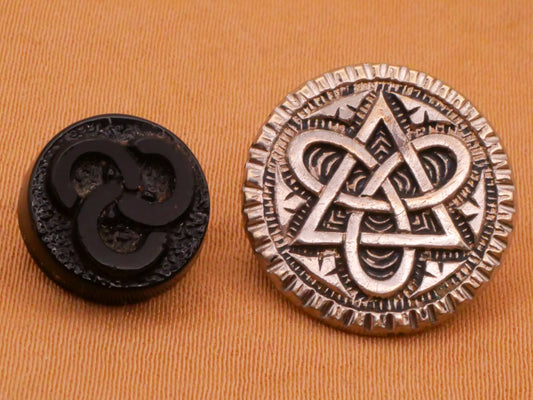 Celtic Trinity Knot Triad Glass or Metal Button Various 11-17mm
