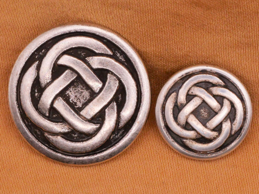Celtic Knot Antiqued Silver Metal Button Various 15-23mm