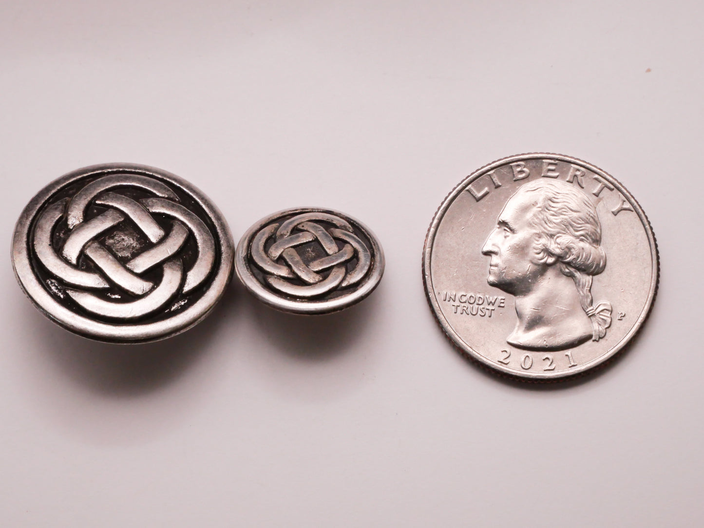 Celtic Knot Antiqued Silver Metal Button Various 15-23mm