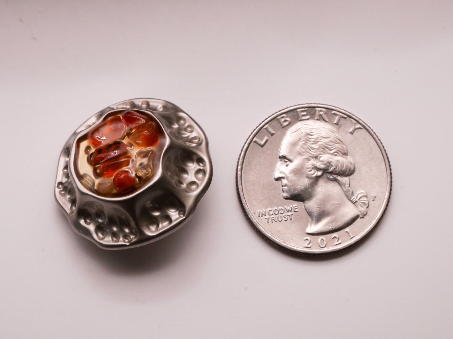 Mound Resin Stones Silver Metal Button 25x26mm