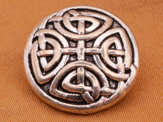 Celtic Knot Cross Look Antiqued Silver Metal Button 17mm