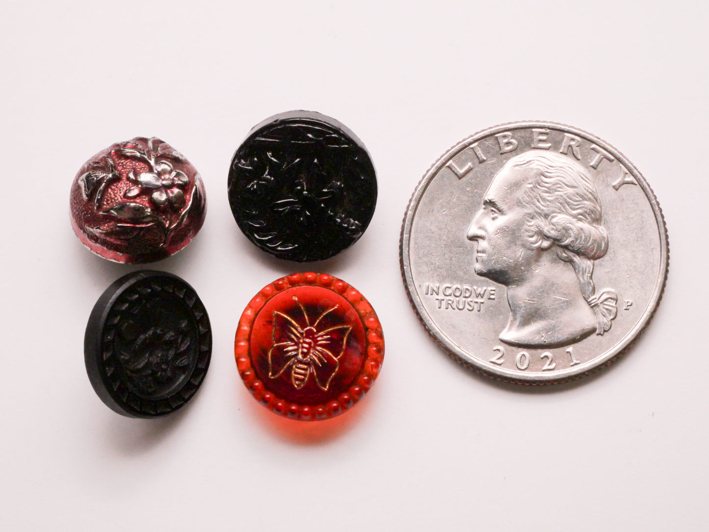 Butterfly Insect Antique Glass Button Various 12-14mm