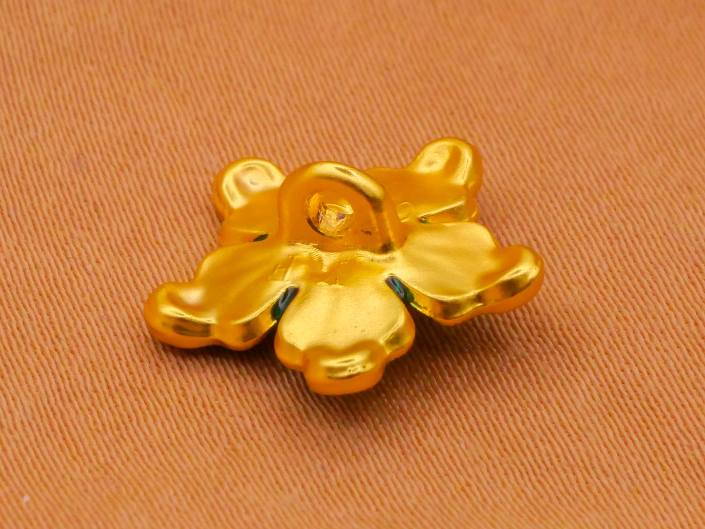 Flower Turquoise Cold Pressed Enamel Pearl Center Metal Button 14mm