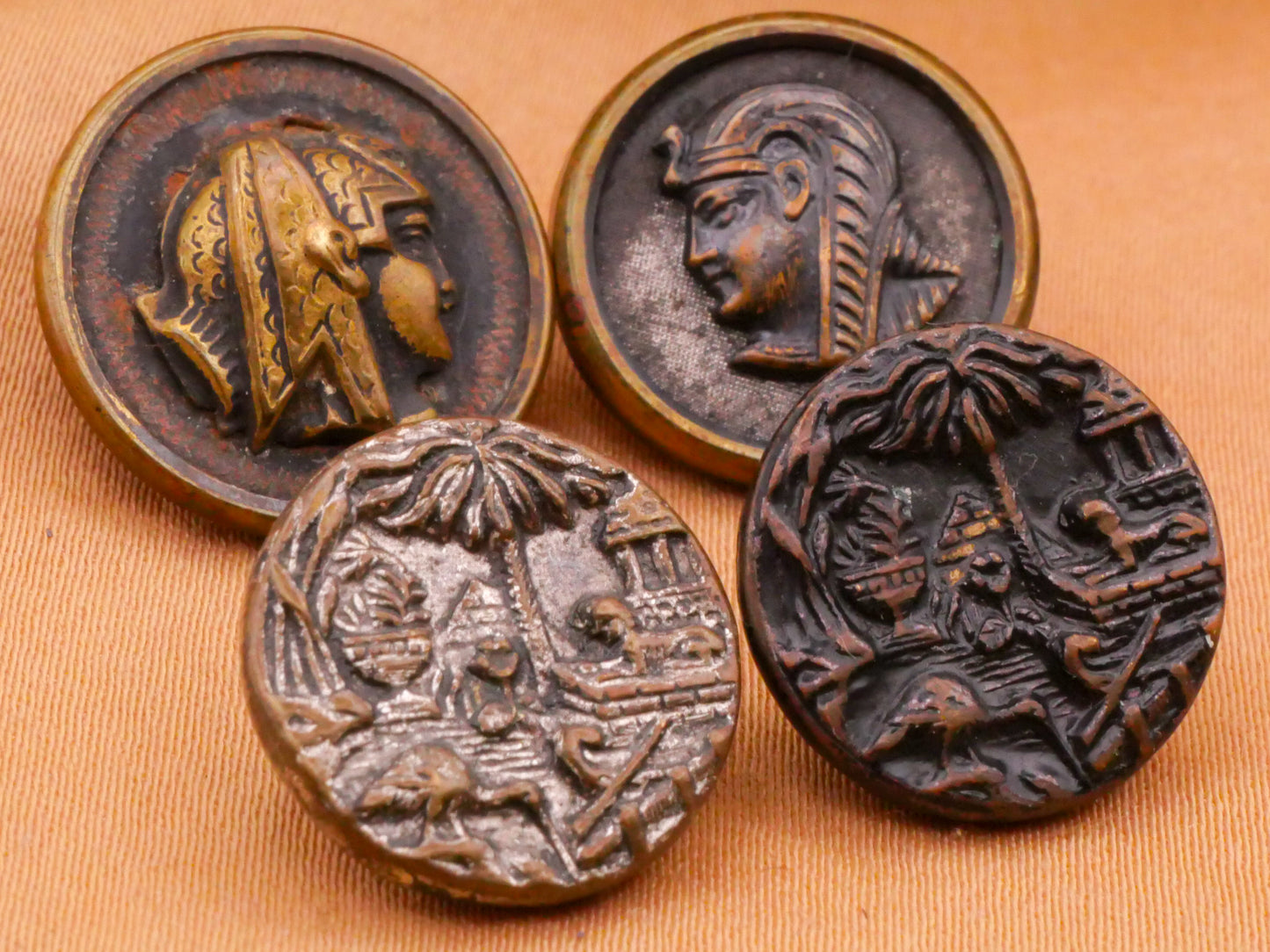 Egypt Pharaoh or Landscape Victorian Metal Button Various 16-18mm