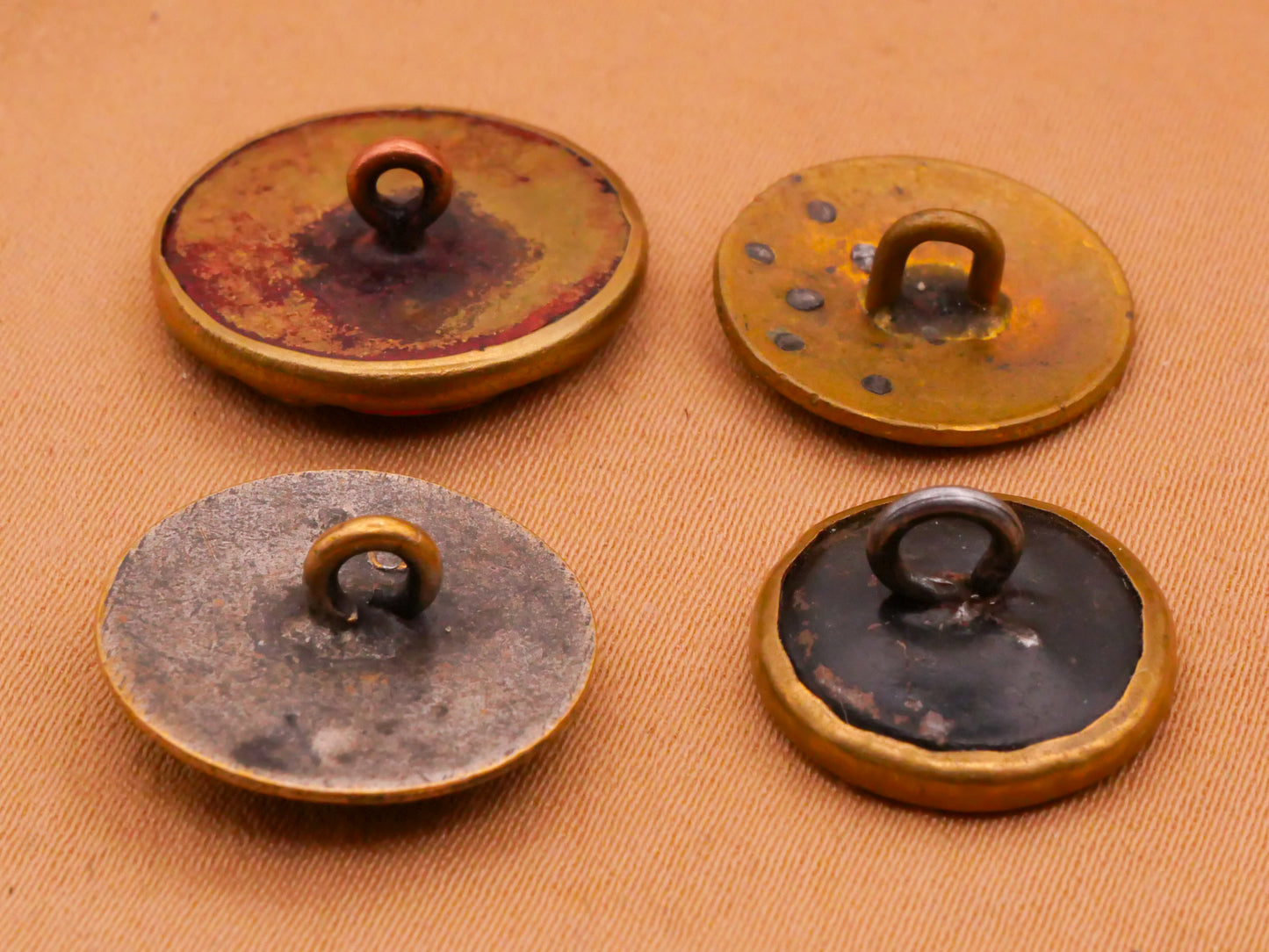 Flower Leaf Steel-Cut Steel-Cut Brass Button Various 14-18mm