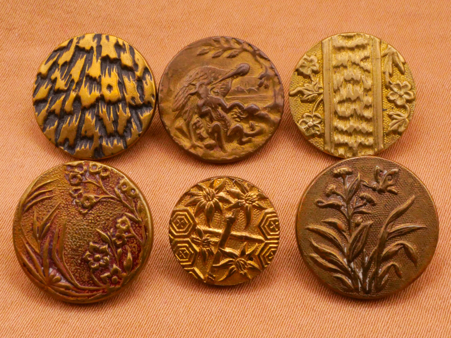 Paris Back French Tight Brass Metal Button Various 13-16mm