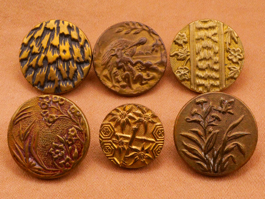 Paris Back French Tight Brass Metal Button Various 13-16mm