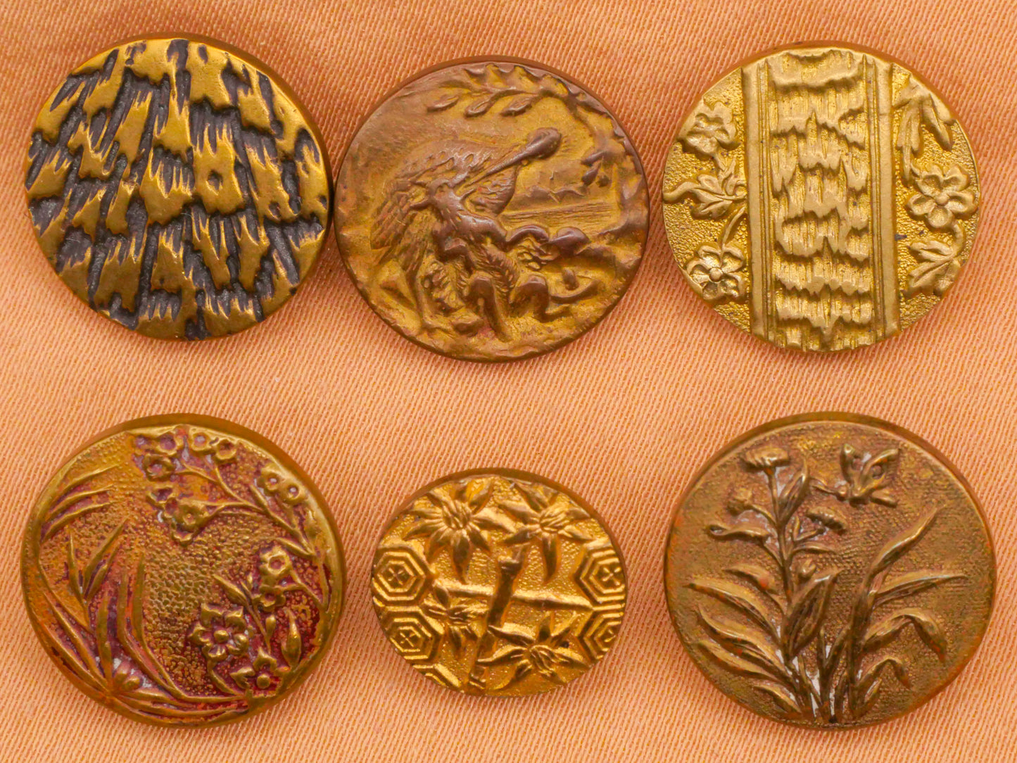 Paris Back French Tight Brass Metal Button Various 13-16mm
