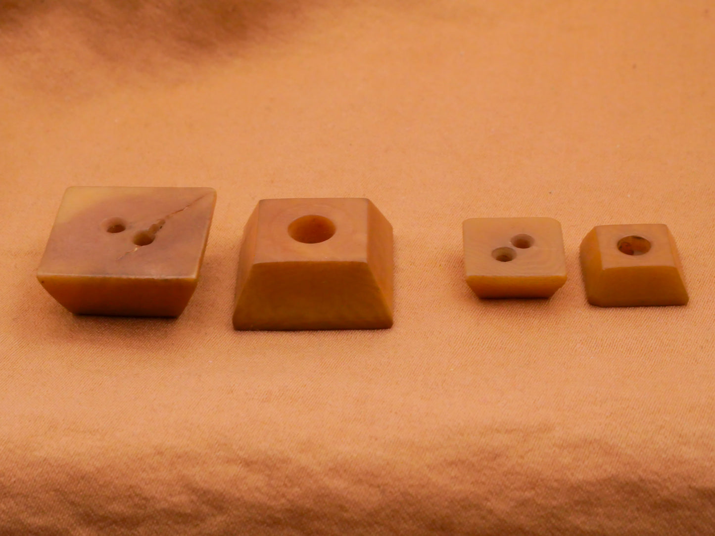 Ruins Pyramid Shape Whistle Vegetable Ivory Pair of Buttons Various 11-18mm