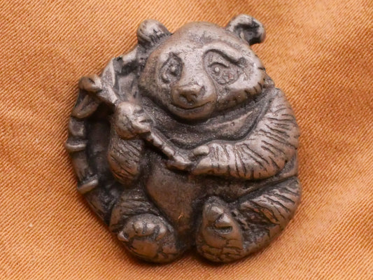 Panda Bear Bamboo Zia River Co Pewter Metal Button 21x22mm