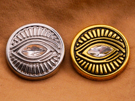 Eye of Horus Look Rhinestone Metal Button Various 20mm