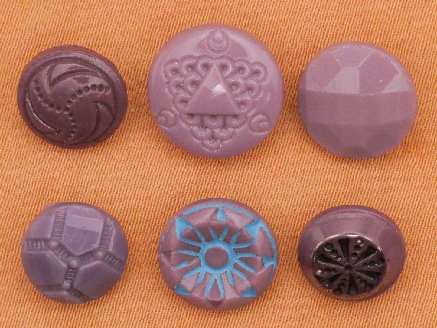 Purple Opaque Vintage Glass Button Various 9-12mm