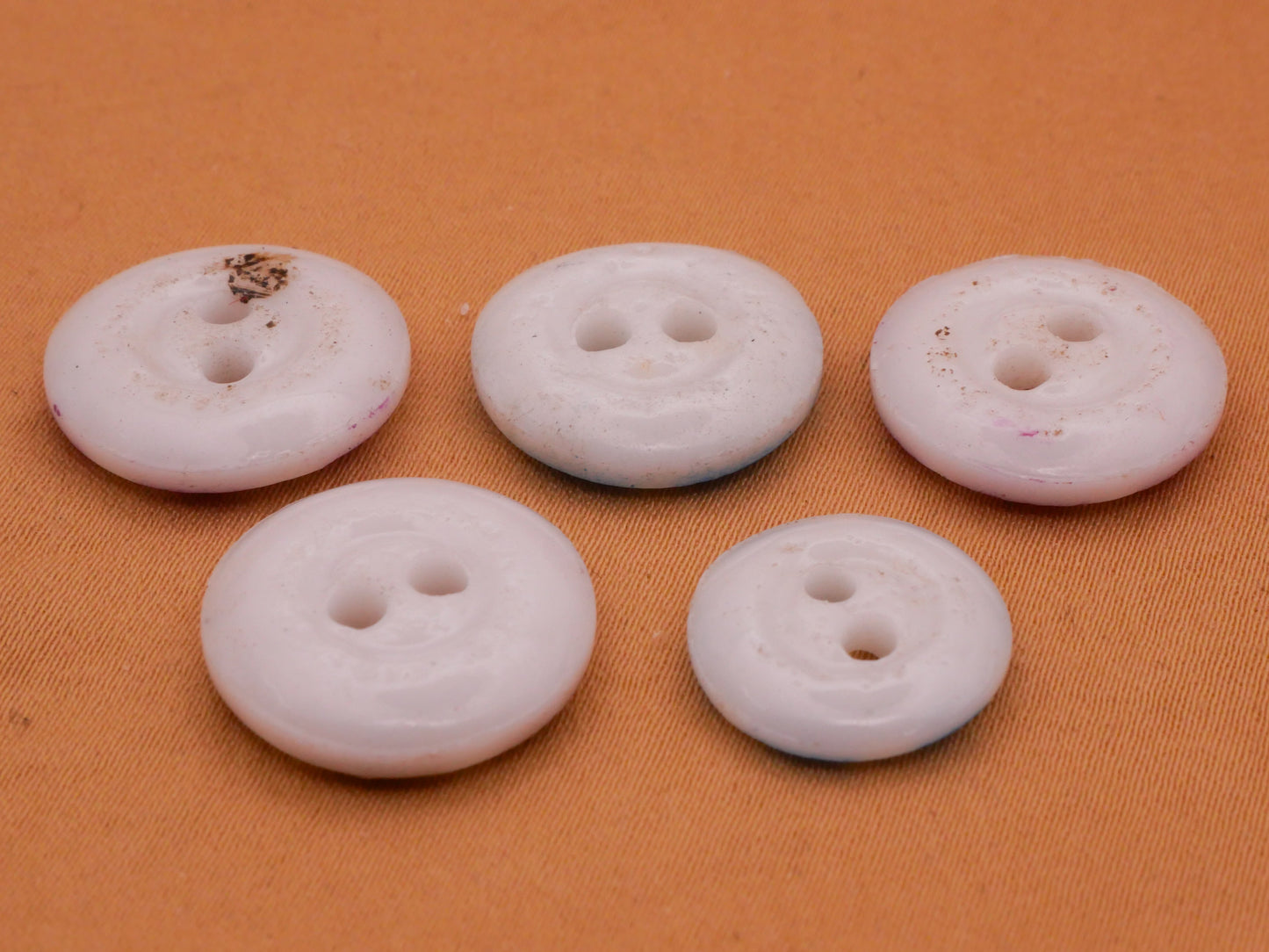 Flower Stencil China Glass Antique Button Various 14-17mm