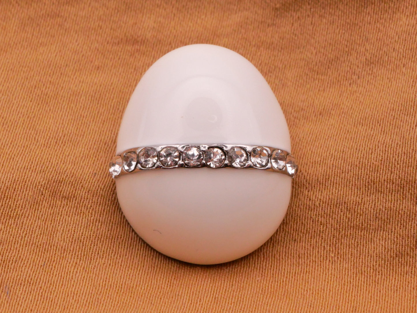 Easter Egg Enamel Rhinestone Metal Button 18x21mm