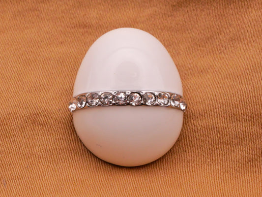 Easter Egg Enamel Rhinestone Metal Button 18x21mm
