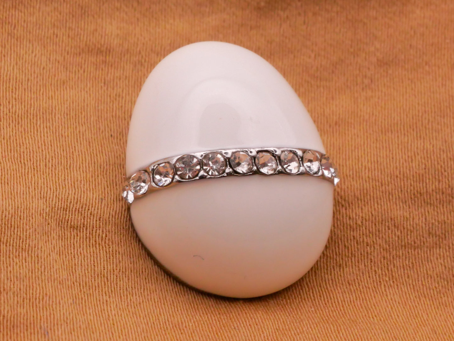Easter Egg Enamel Rhinestone Metal Button 18x21mm