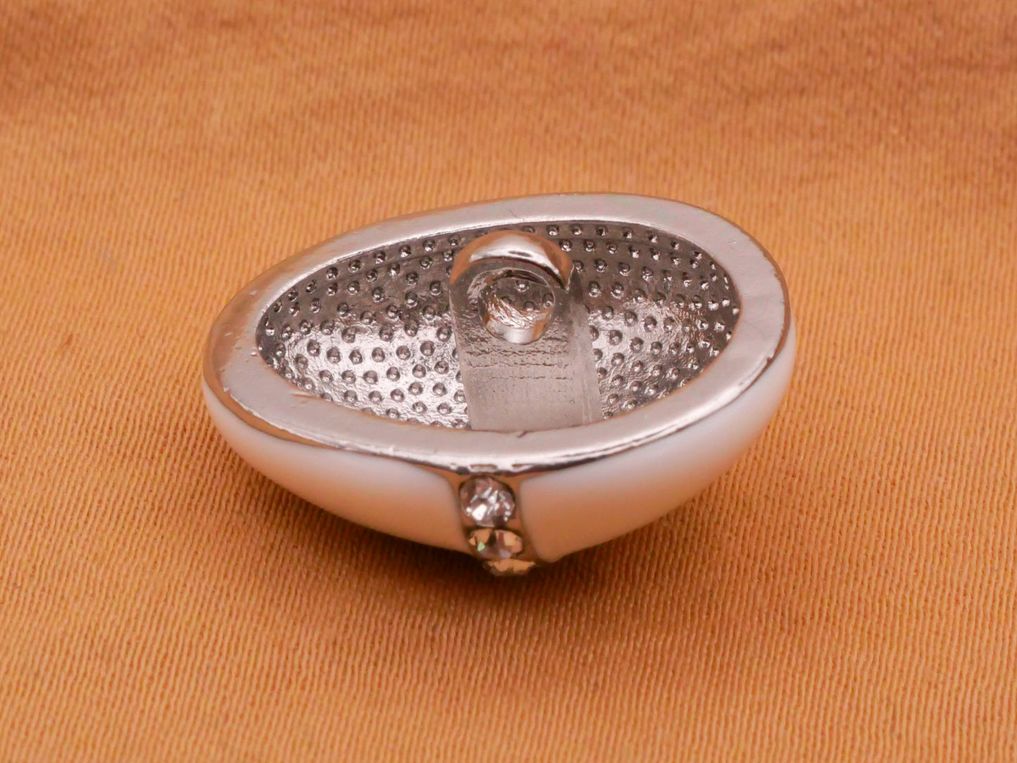 Easter Egg Enamel Rhinestone Metal Button 18x21mm