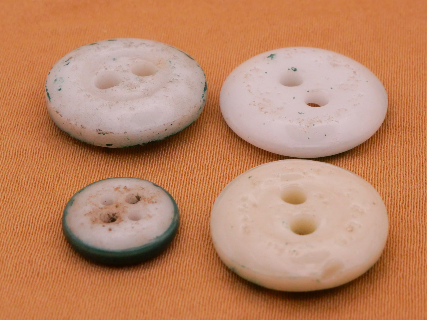 Emerald Green China Stencil Glass Button Various 11-17mm