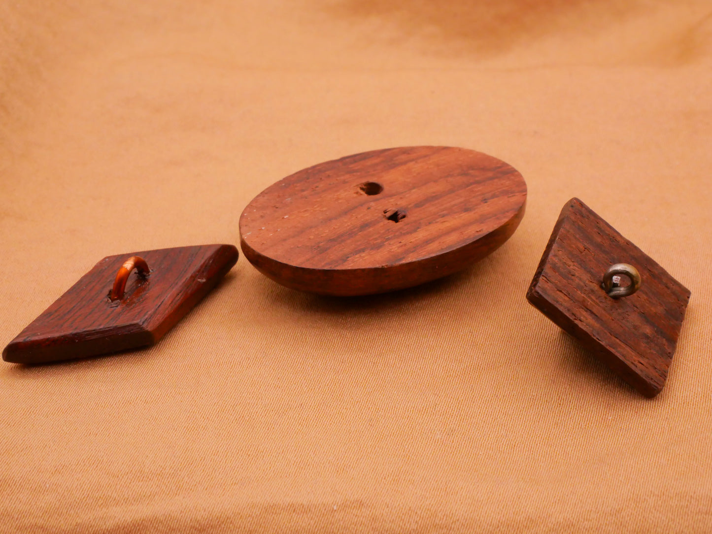 Wood Brass Metal Combo Vintage Button Various 13-38mm