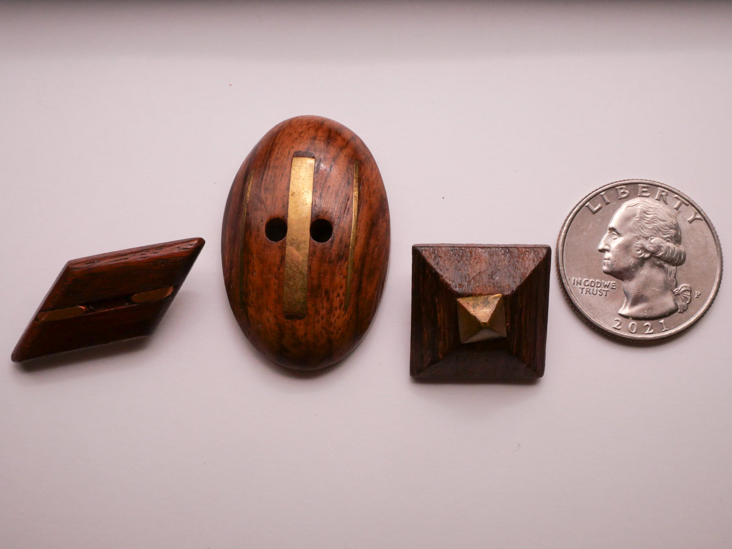 Wood Brass Metal Combo Vintage Button Various 13-38mm