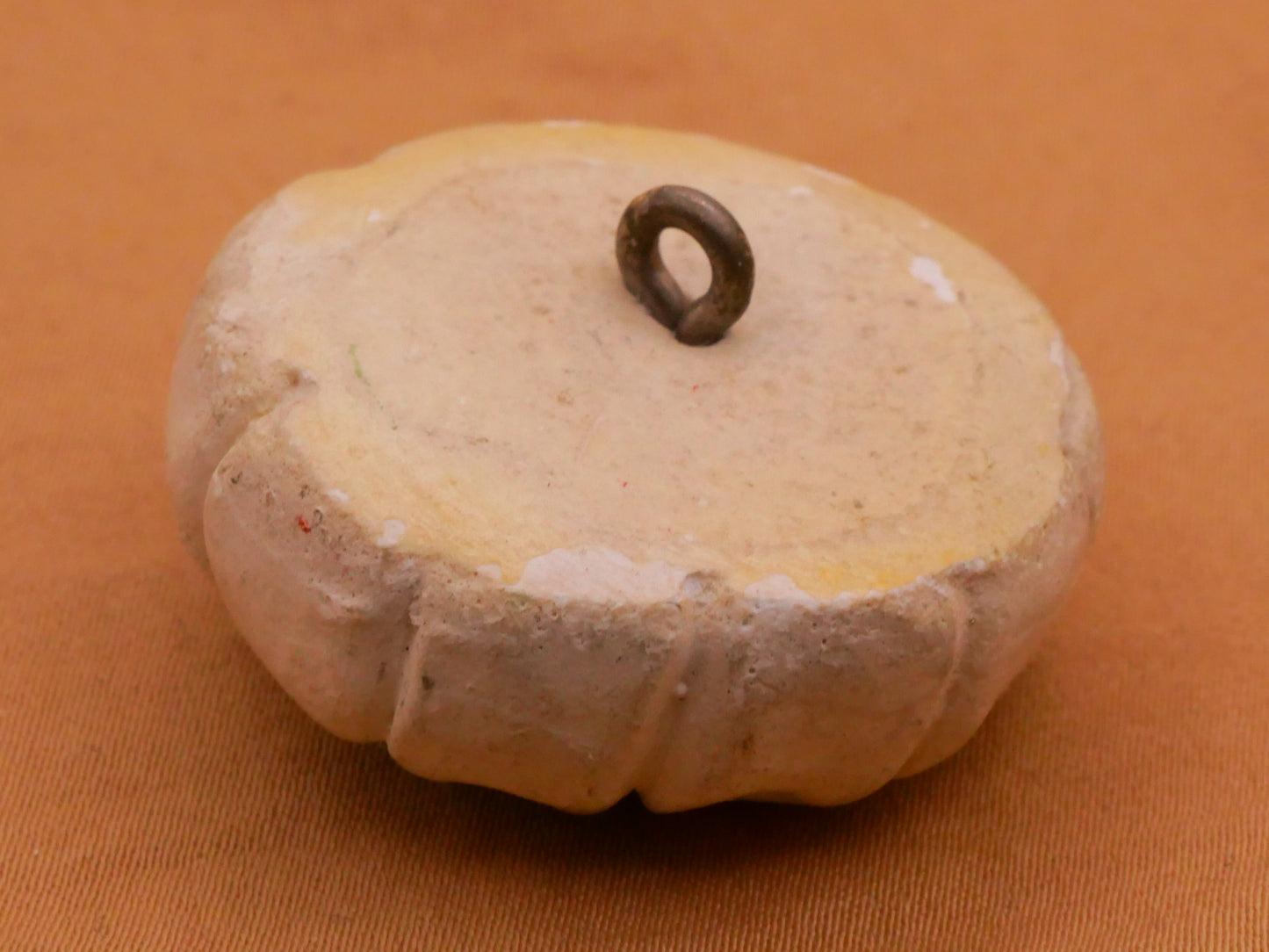 Flower Bud Pod Green White Plaster of Paris Large Button 33mm