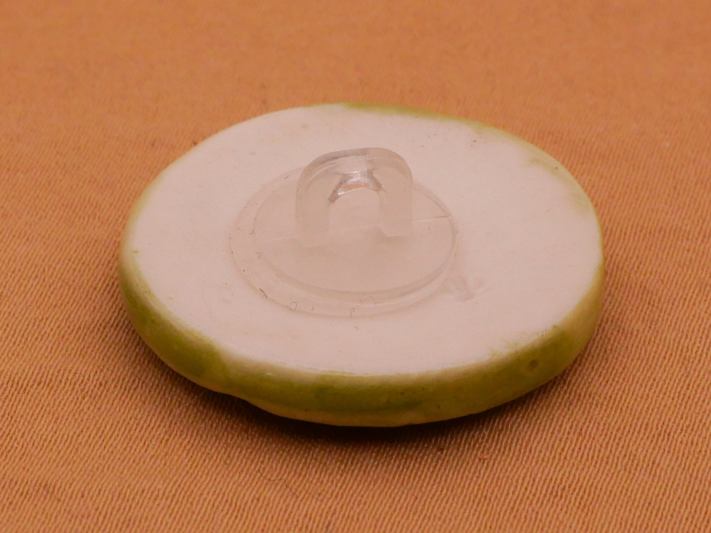Triad Leaf Green Glaze Ceramic Button 26mm